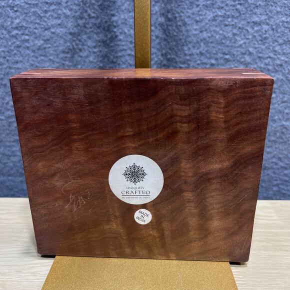 Vintage Uniquely C. Wooden Domino & Dice Cards Set in Decorative Wooden Box, - Picture 7 of 11